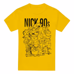 Nickelodeon Mens Nick 90s T-Shirt - S, Yellow