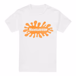 Nickelodeon Mens Retro Splat Logo T-Shirt - 3XL, White