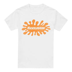 Nickelodeon Mens Retro Splat Logo T-Shirt - 3XL, White