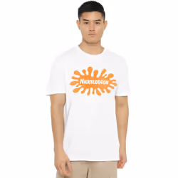 Nickelodeon Mens Retro Splat Logo T-Shirt - 3XL, White