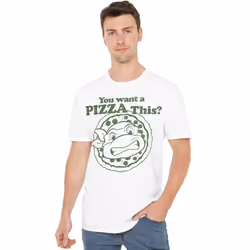 Teenage Mutant Ninja Turtles Mens You Want A Pizza Me T-Shirt - 4XL, White