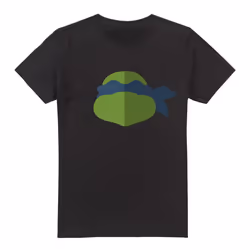 Teenage Mutant Ninja Turtles Mens Leonardo Face T-Shirt - L, Black