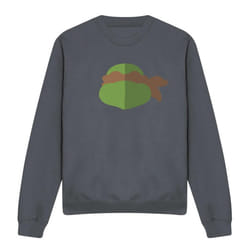Teenage Mutant Ninja Turtles Unisex Adult Michelangelo Face Sweatshirt - M, Charcoal