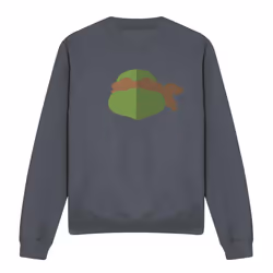 Teenage Mutant Ninja Turtles Unisex Adult Michelangelo Face Sweatshirt - L, Charcoal