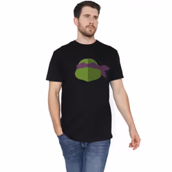 Teenage Mutant Ninja Turtles Mens Donatello Face T-Shirt - 4XL, Black