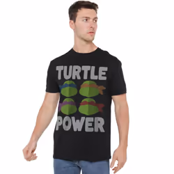 Teenage Mutant Ninja Turtles Mens Turtle Power Faces T-Shirt - 4XL, Black