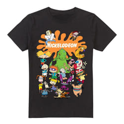 Nickelodeon Mens Splat Group T-Shirt - S, Black