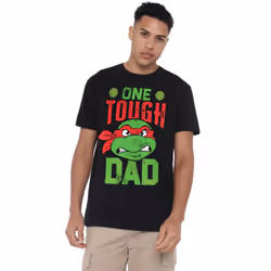 Teenage Mutant Ninja Turtles Mens One Tough Dad Fathers Day T-Shirt - 4XL, Black