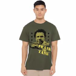Old School Mens Frank The Tank T-Shirt - L, Military Green