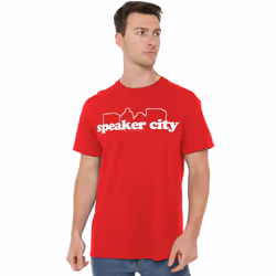 Old School Mens Speaker City Logo T-Shirt - S, Red
