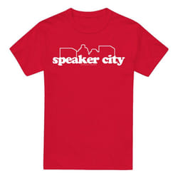 Old School Mens Speaker City Logo T-Shirt - 4XL, Red