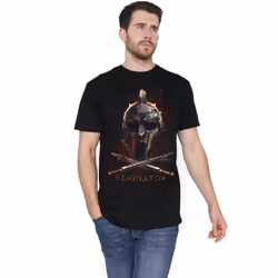 Gladiator Mens Helmet T-Shirt - L, Black