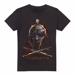 Gladiator Mens Helmet T-Shirt - XL, Black