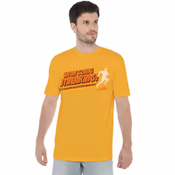 Old School Mens Streaking T-Shirt - L, Gold