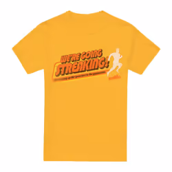 Old School Mens Streaking T-Shirt - XL, Gold