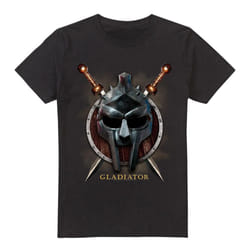 Gladiator Mens Maximus Helmet T-Shirt - L, Black