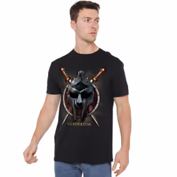 Gladiator Mens Maximus Helmet T-Shirt - L, Black