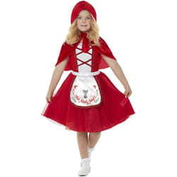Smiffys Girls Little Red Riding Hood Wolf Costume Set - 10-12 Years, Red/White