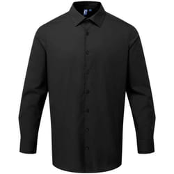 Premier Mens Recyclight Poplin Long-Sleeved Shirt - 3XL, Black
