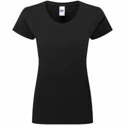 Russell Womens/Ladies Authentic Ringspun Cotton Classic T-Shirt - XS, Black
