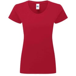 Russell Womens/Ladies Authentic Ringspun Cotton Classic T-Shirt - XS, Classic Red