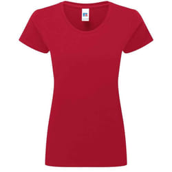 Russell Womens/Ladies Authentic Ringspun Cotton Classic T-Shirt - XL, Classic Red