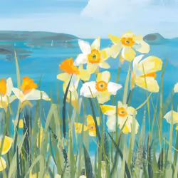 Claire Henley Coastal Spring Stretched Canvas - 30cm x 30cm x 4cm, Multicoloured