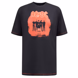 Duke Mens D555 Uxbridge AC/DC Kingsize T-Shirt - 4XL, Washed Black