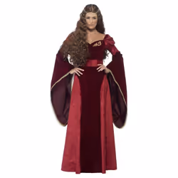 Smiffys Womens/Ladies Deluxe Medieval Queen Costume - L, Red