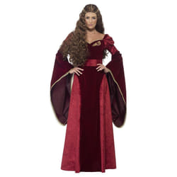 Smiffys Womens/Ladies Deluxe Medieval Queen Costume - L, Red