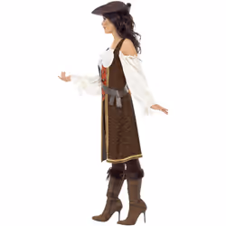 Smiffys Womens/Ladies Wench High Seas Pirate Costume Set - L, Brown