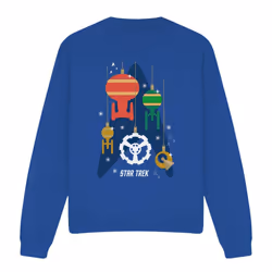 Star Trek Unisex Adult Spaceship Bauble Christmas Sweatshirt - M, Royal Blue