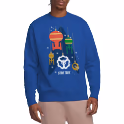 Star Trek Unisex Adult Spaceship Bauble Christmas Sweatshirt - M, Royal Blue
