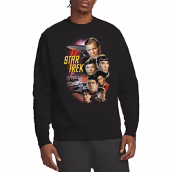 Star Trek Unisex Adult The Classic Crew Sweatshirt - XXL, Black