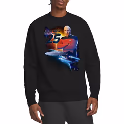 Star Trek Unisex Adult The Next Generation 25 Sweatshirt - XXL, Black
