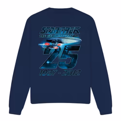Star Trek Unisex Adult Enterprise 25 Sweatshirt - XXL, Navy