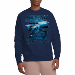 Star Trek Unisex Adult Enterprise 25 Sweatshirt - XXL, Navy