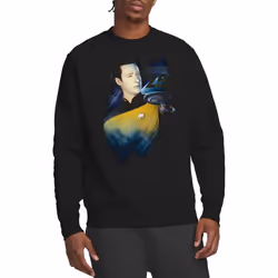 Star Trek Unisex Adult 25th Data Sweatshirt - S, Black