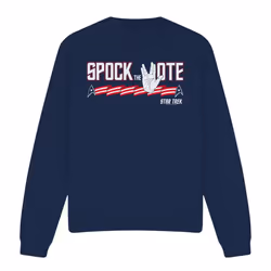 Star Trek Unisex Adult Spock the Vote Sweatshirt - L, Navy