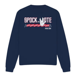 Star Trek Unisex Adult Spock the Vote Sweatshirt - L, Navy