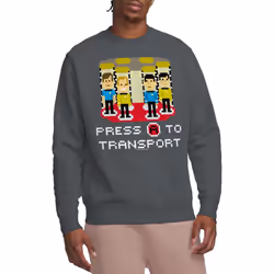 Star Trek Unisex Adult Press A to Transport Sweatshirt - S, Charcoal