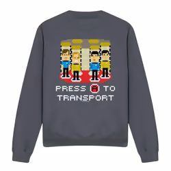 Star Trek Unisex Adult Press A to Transport Sweatshirt - XXL, Charcoal