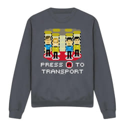Star Trek Unisex Adult Press A to Transport Sweatshirt - XXL, Charcoal