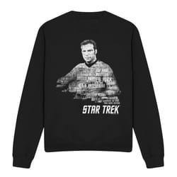 Star Trek Unisex Adult Words Captain Kirk Sweatshirt - M, Black