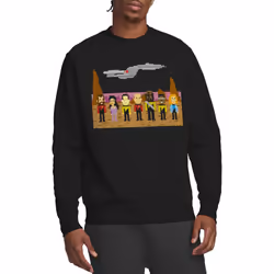 Star Trek Unisex Adult The Next Generation Trexel Crew Sweatshirt - XXL, Black
