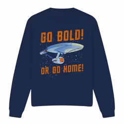 Star Trek Unisex Adult Go Bold Sweatshirt - S, Navy