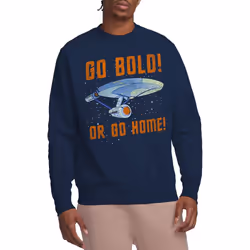 Star Trek Unisex Adult Go Bold Sweatshirt - S, Navy