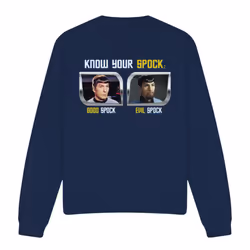 Star Trek Unisex Adult Know Your Spock Sweatshirt - M, Navy