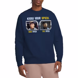 Star Trek Unisex Adult Know Your Spock Sweatshirt - XXL, Navy