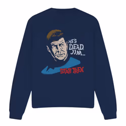 Star Trek Unisex Adult He's Dead Jim Sweatshirt - L, Navy